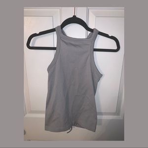 Gray Back Lace-up Tank